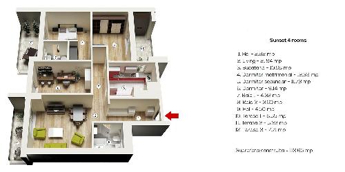 Pipera- Apartament 4 Camere de Vanzare in Bloc Nou