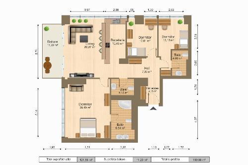 One Mircea Eliade, 3 rooms overlooking the park and the lake. 18