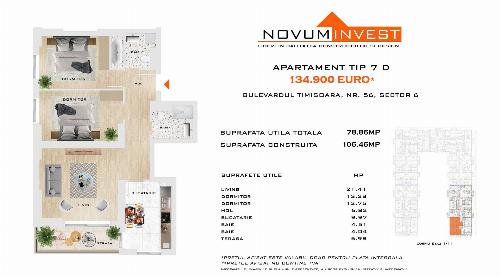 3 rooms apartment, near Gorjului Metro 0% commission