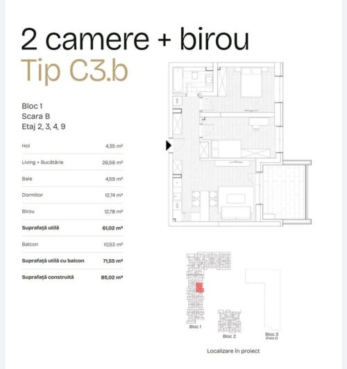 Vanzare apartamente Bacia - Cesiune I 2 camere +birou I Smart home I Parcul Drumul Taberei I - crosspoint-imobiliare.ro