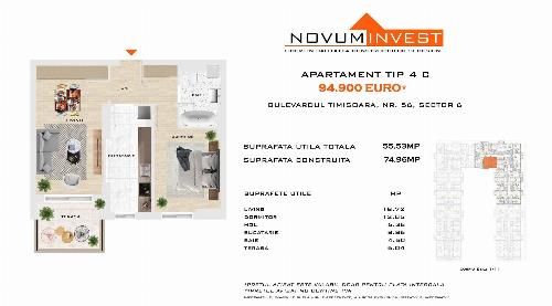 Apartment 2 rooms, Metro Gorjului Commission 0%