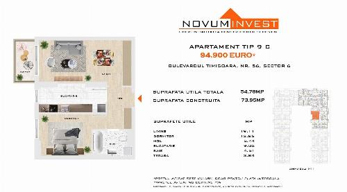 Apartment 2 rooms, Metro Gorjului Commission 0%