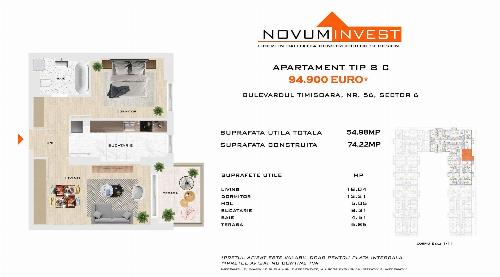 Apartment 2 rooms, Metro Gorjului Commission 0%