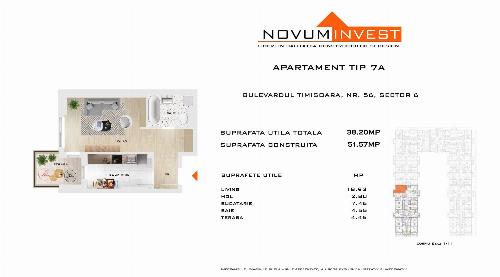 Apartment 1 room, Metro Gorjului Commission 0%