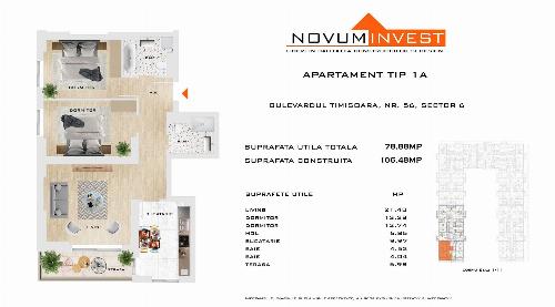 Apartment 3 rooms, Metro Gorjului Commission 0%