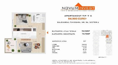 Apartment 2 rooms, Metro Gorjului Commission 0%