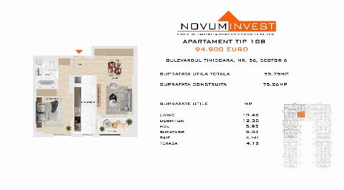 2 room apartment, near Gorjului Metro Commission 0% 15
