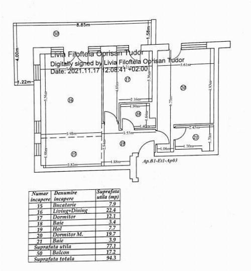 Apartament cu 3 camere și finisaje premium- Complex 11