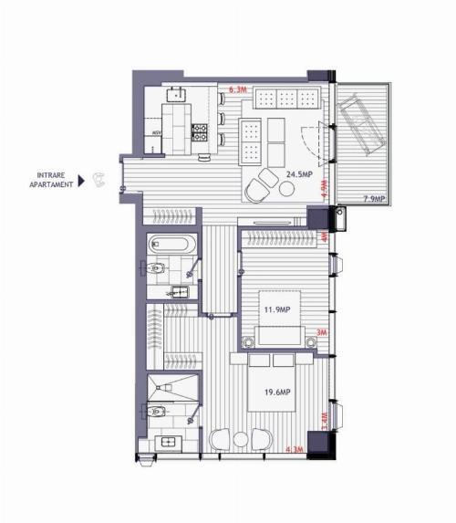 One Mircea Eliade, apartament cu vedere spre lac 11