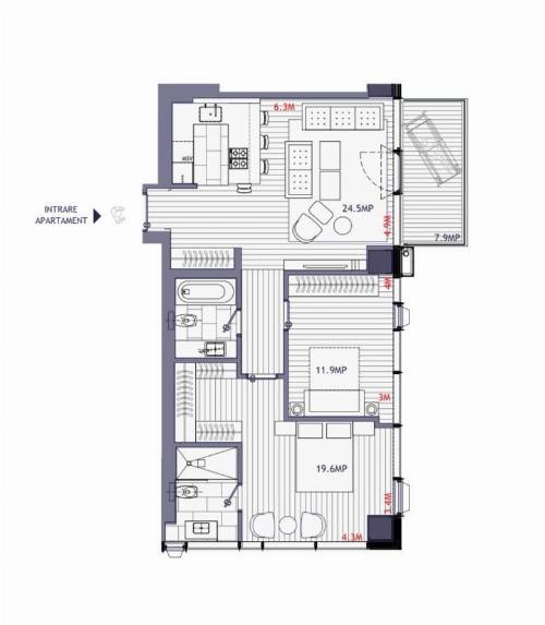 One Mircea Eliade / 3 camere / vedere lac 12